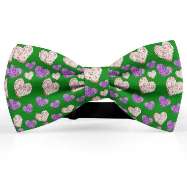 Papion personalizat, model inimioare, flori de liliac